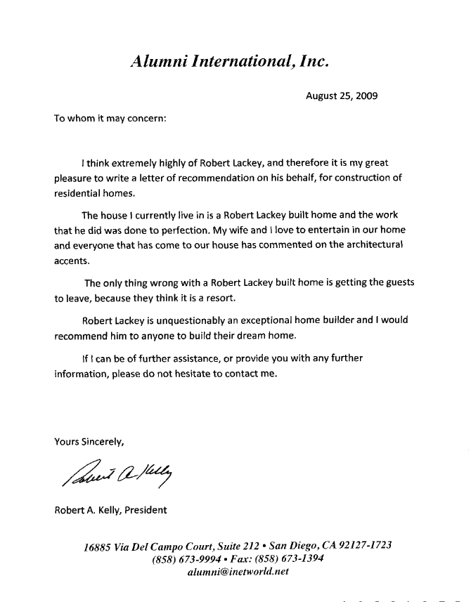 letter from Alumni International